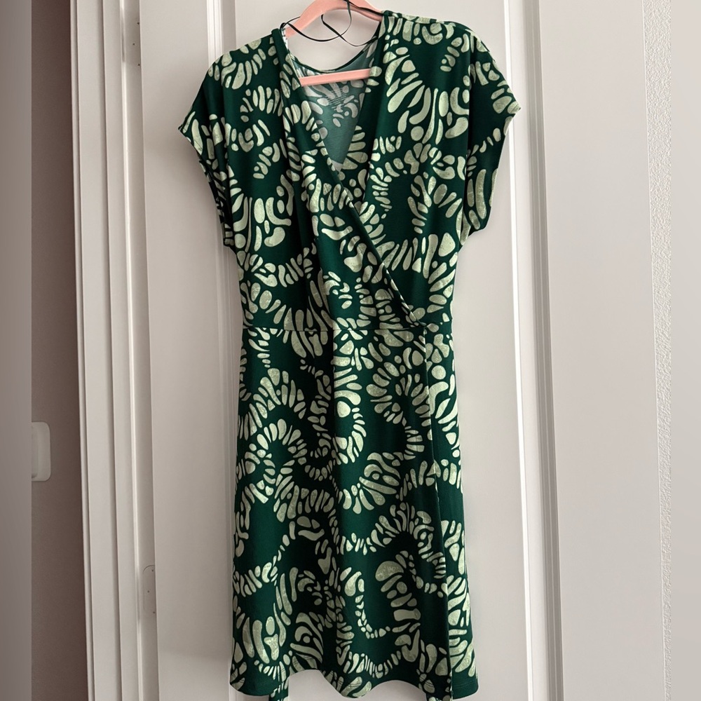 Elegant Green XL Patterned Dress